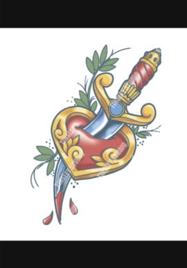 heart and dagger tattoo